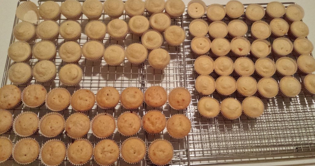 Naked cupcakes. Clockwise, from top left: Batch 1, Batch 2, Batch 3