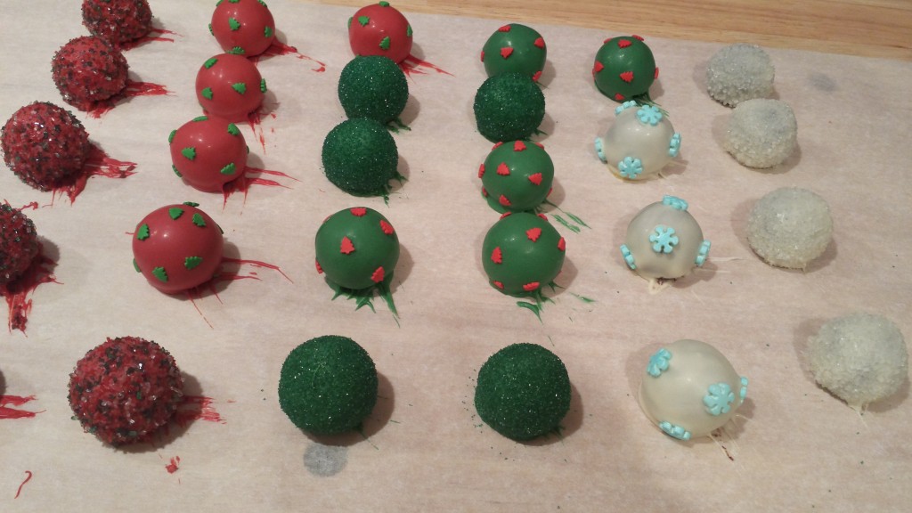 glittery Christmas cake balls