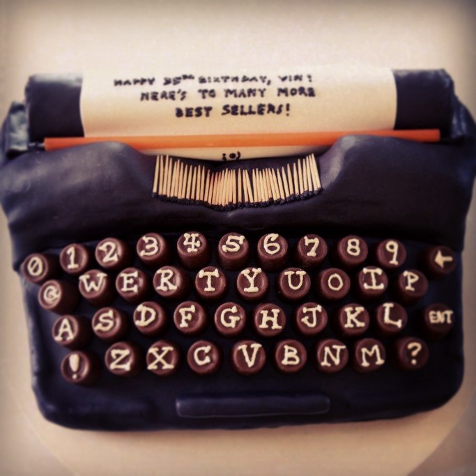 typewriter cake