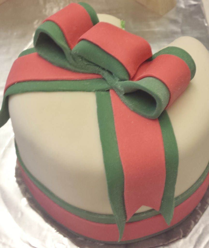 Post contest winning holiday ribbon cake