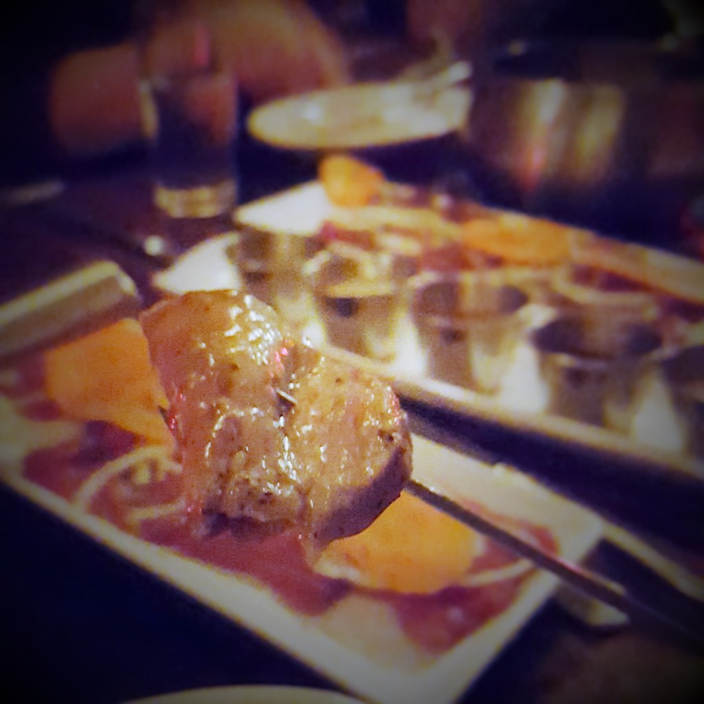 A close up of cooked fondue meat