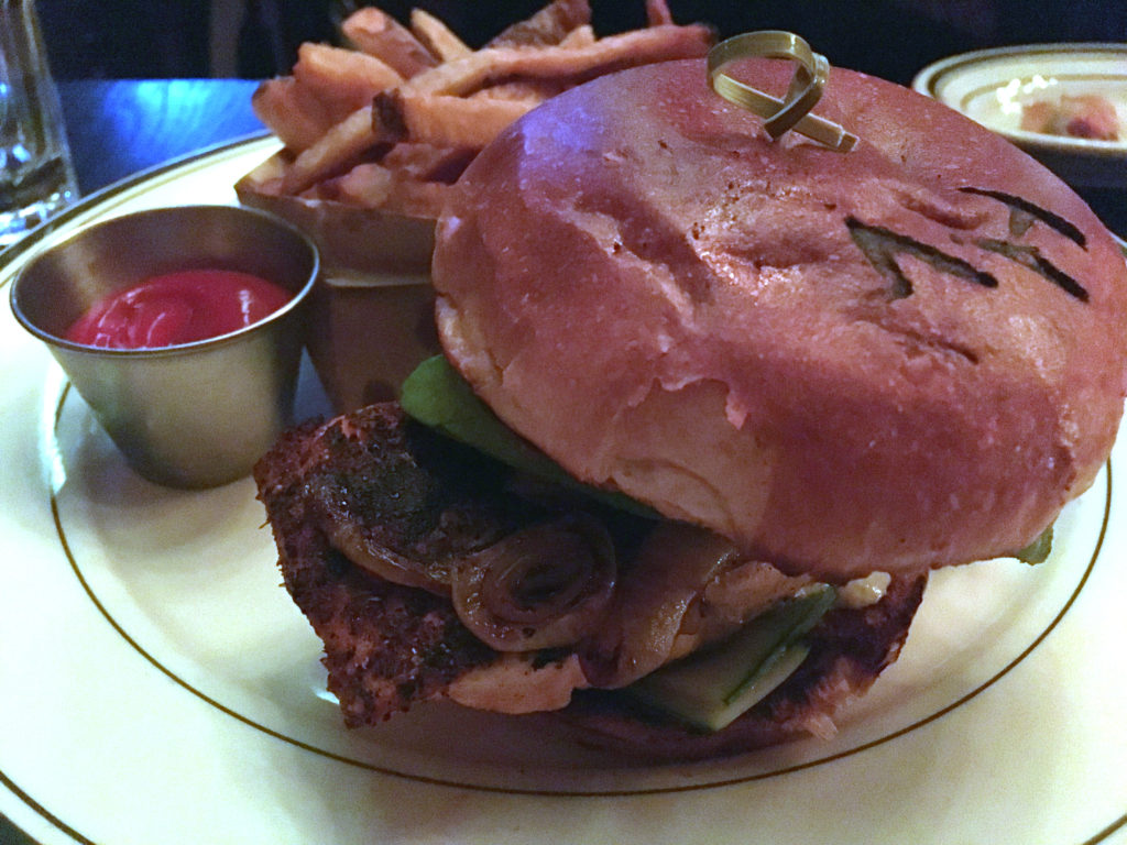 Tasty salmon sandwich